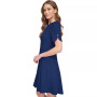 Women's Button-Detail Short-Sleeved Fit & Flare Dress