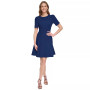 Women's Button-Detail Short-Sleeved Fit & Flare Dress
