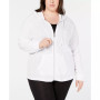 Ruched-Sleeve Zip Hoodie, XS-3X