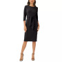 Women's Tie-Front 3/4-Sleeve Crepe Knit Dress