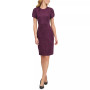 Women's Faux-Suede Tulip-Sleeve Dress