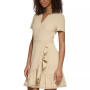 Women's Ruffled Faux-Wrap Dress