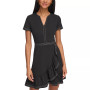 Women's Ruffled Faux-Wrap Dress