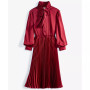 Women's Tie-Neck Pleated Midi Dress, Created for Macy's