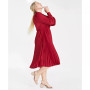 Women's Tie-Neck Pleated Midi Dress, Created for Macy's