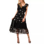 Women's Eyelet Double-Ruffle Square-Neck Dress