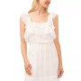 Women's Eyelet Double-Ruffle Square-Neck Dress