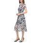 Women's Printed Chiffon Short-Sleeve Midi Dress