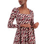 Women's Square-Neck Geo-Print Midi Dress