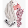 Women's Butter French Cardigan, Sports Bra & 7/8 Leggings, Created for Macy's