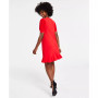 Women's Mixed-Media Puffed Clip Dot Sleeve Dress