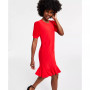 Women's Mixed-Media Puffed Clip Dot Sleeve Dress