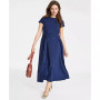 Women's Tie-Waist A-Line Midi Dress, Created for Macy's