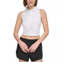 Women's Racerback Polo Crop Top