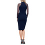 Women's Illusion-Sleeve Mock Neck Sheath Dress