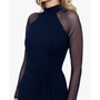 Women's Illusion-Sleeve Mock Neck Sheath Dress