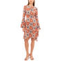 Women's Flared-Sleeve Handkerchief-Hem Dress