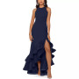 Tiered Ruffles Scuba Crepe Gown