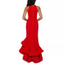 Tiered Ruffles Scuba Crepe Gown