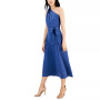 Women's One-Shoulder Tie-Waist Midi Dress