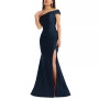 Women's One-Shoulder Stretch Satin Mermaid Gown
