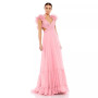 Women's Ruffle Tiered Cut-Out Chiffon Gown