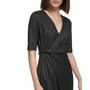 Women's Pinstriped Looped Side-Tie Dress