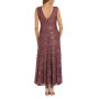 Women's Long Embellished Illusion-Detail Lace Gown