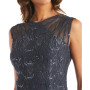 Women's Long Embellished Illusion-Detail Lace Gown
