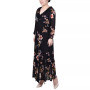 Women's Long Sleeve Mesh Maxi Dress