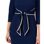 Women's Tipped Tie-Front 3/4-Sleeve Dress