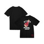 Men's and Women's Black Miami Heat Hardwood Classics Throwback Logo T-shirt