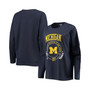 Women's Navy Michigan Wolverines Clothesline Oversized Long Sleeve T-shirt