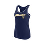 Women's Branded Navy Milwaukee Brewers Wordmark Logo Racerback Tank Top