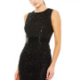 Women's Geometric Embellished Sleeveless Midi Dress