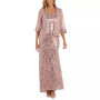 Women's Sequinned Long Dress and Jacket