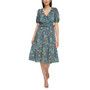 Women's Printed Smocked-Waist Midi Dress