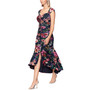 Women's Floral-Print Ruched Midi Dress