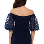 Off-The-Shoulder Floral-Sleeve Gown