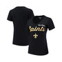 Women's Black New Orleans Saints Post Season V-Neck T-shirt