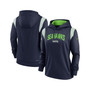 Women's Navy Seattle Seahawks Sideline Stack Performance Pullover Hoodie