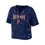 Women's Navy Boston Red Sox Notch Neck Tie-Dye T-shirt