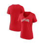 Women's Branded Red Maryland Terrapins Basic Arch V-Neck T-shirt