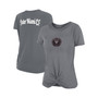 Women's Gray Inter Miami CF Front Twist T-shirt