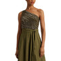 Women's Beaded One-Shoulder Ballgown