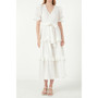 Women's Ruffled Lace Trim Duster Maxi Dress