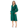 Women's Collared Faux Wrap Bishop Sleeve Flowy Dress