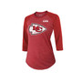Women's Threads Patrick Mahomes Red Kansas City Chiefs Super Bowl LVII Name and Number Raglan 3/4 Sleeve T-shirt