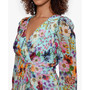 Women's Floral-Print Blouson-Sleeve High-Low Maxi Dress