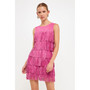 Women's Tiered Suede Fringe Mini Dress